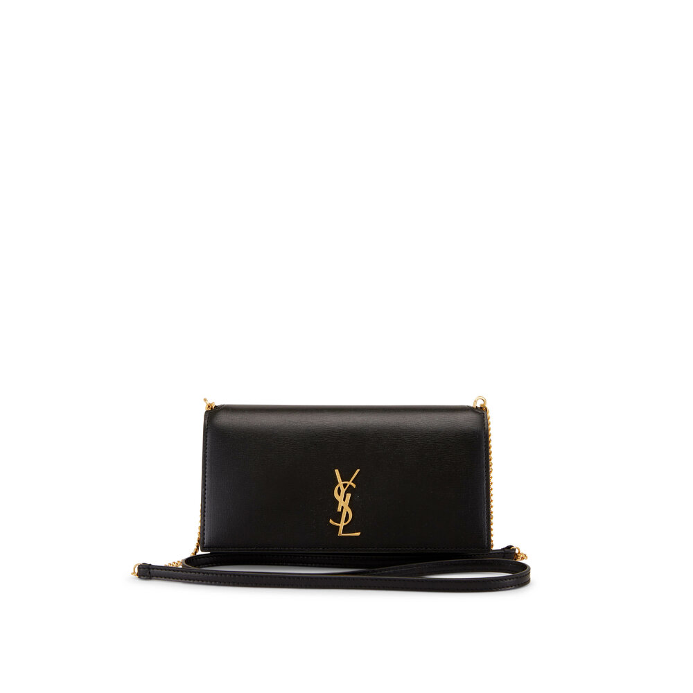 【関税&送料込】Saint Laurent Dark Brown Leather Cassandre B SAINT LAURENT Cassandre large textured-leather clutch | NET