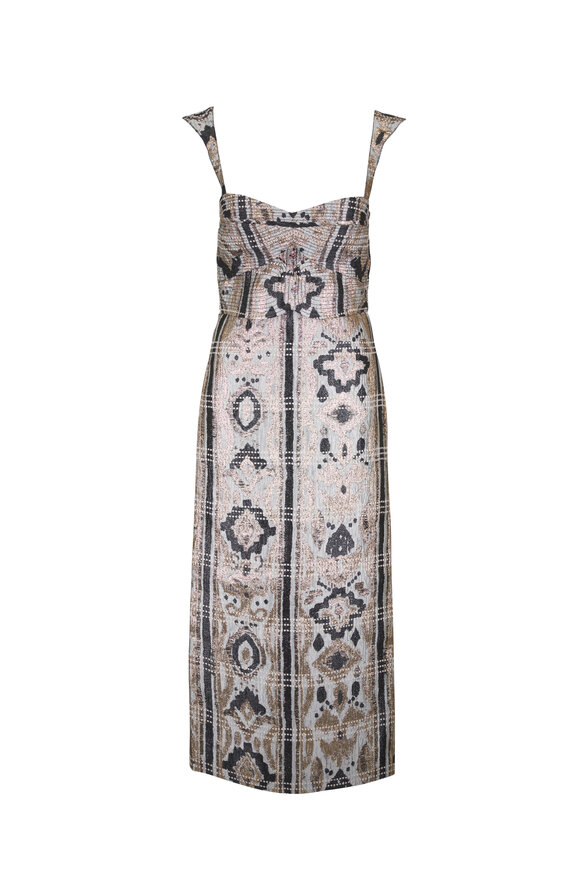 Johanna Ortiz Tropicana Ecru & Black Ankle Dress - view 1