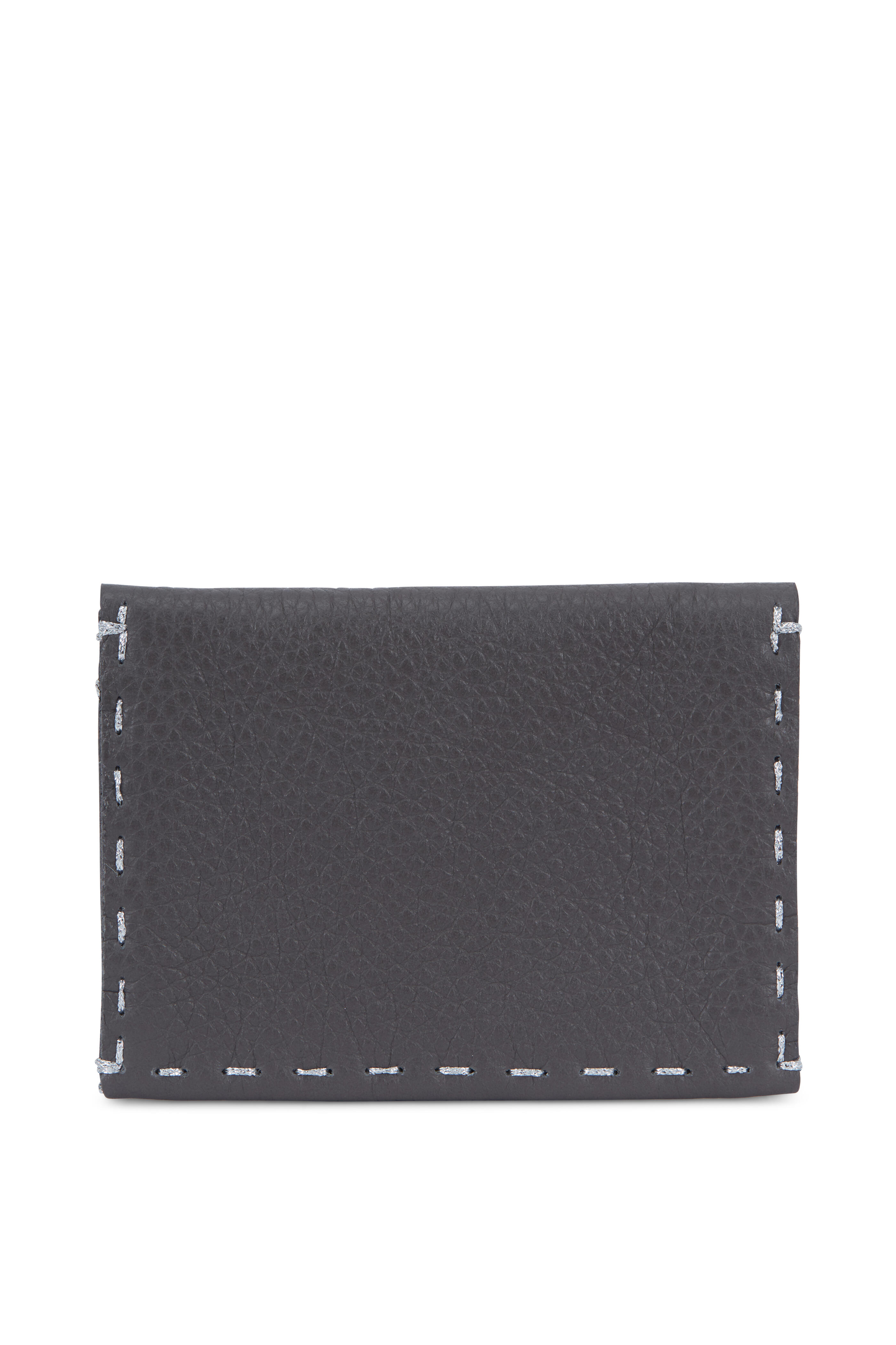 Henry Beguelin - Pablo Anthracite Leather Fold-Over Card Case