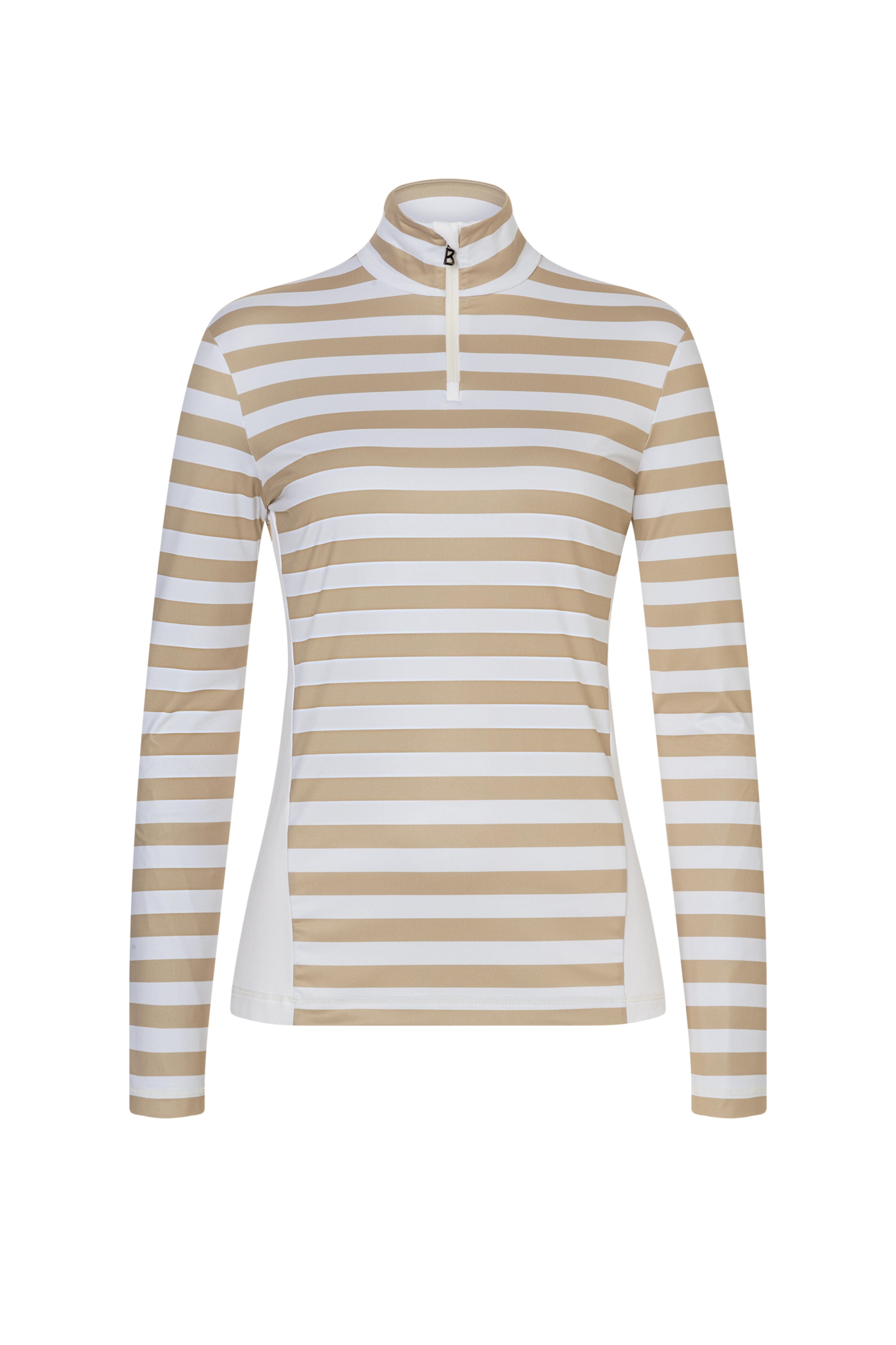 Bogner - Briana Beige & White Stripe Quarter Zip Pullover