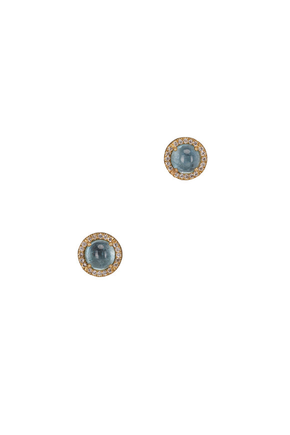 Irene Neuwirth Aquamarine & Diamond Stud Earrings