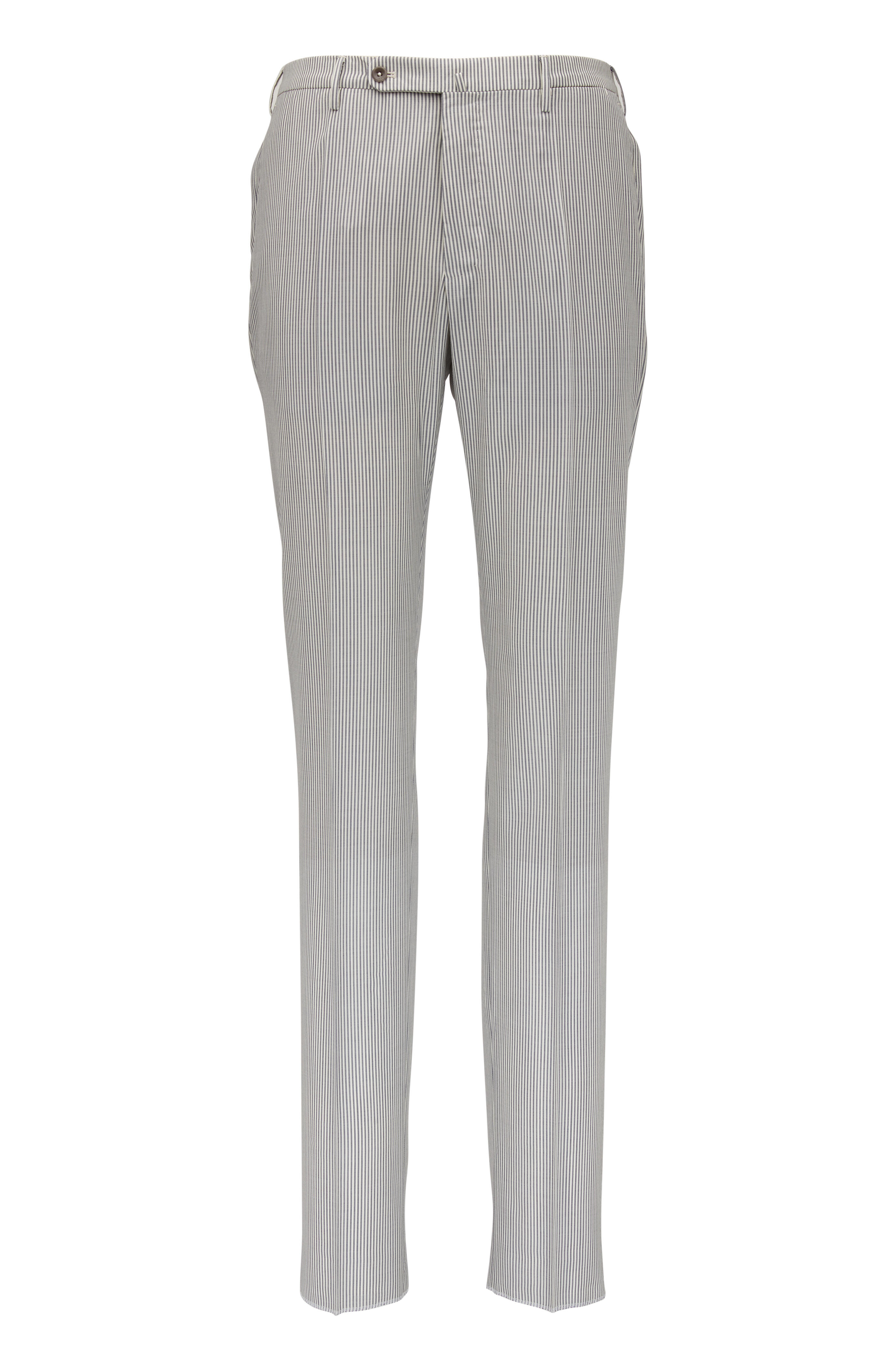 Incotex - Matty Blue & White Striped Modern Fit Pant