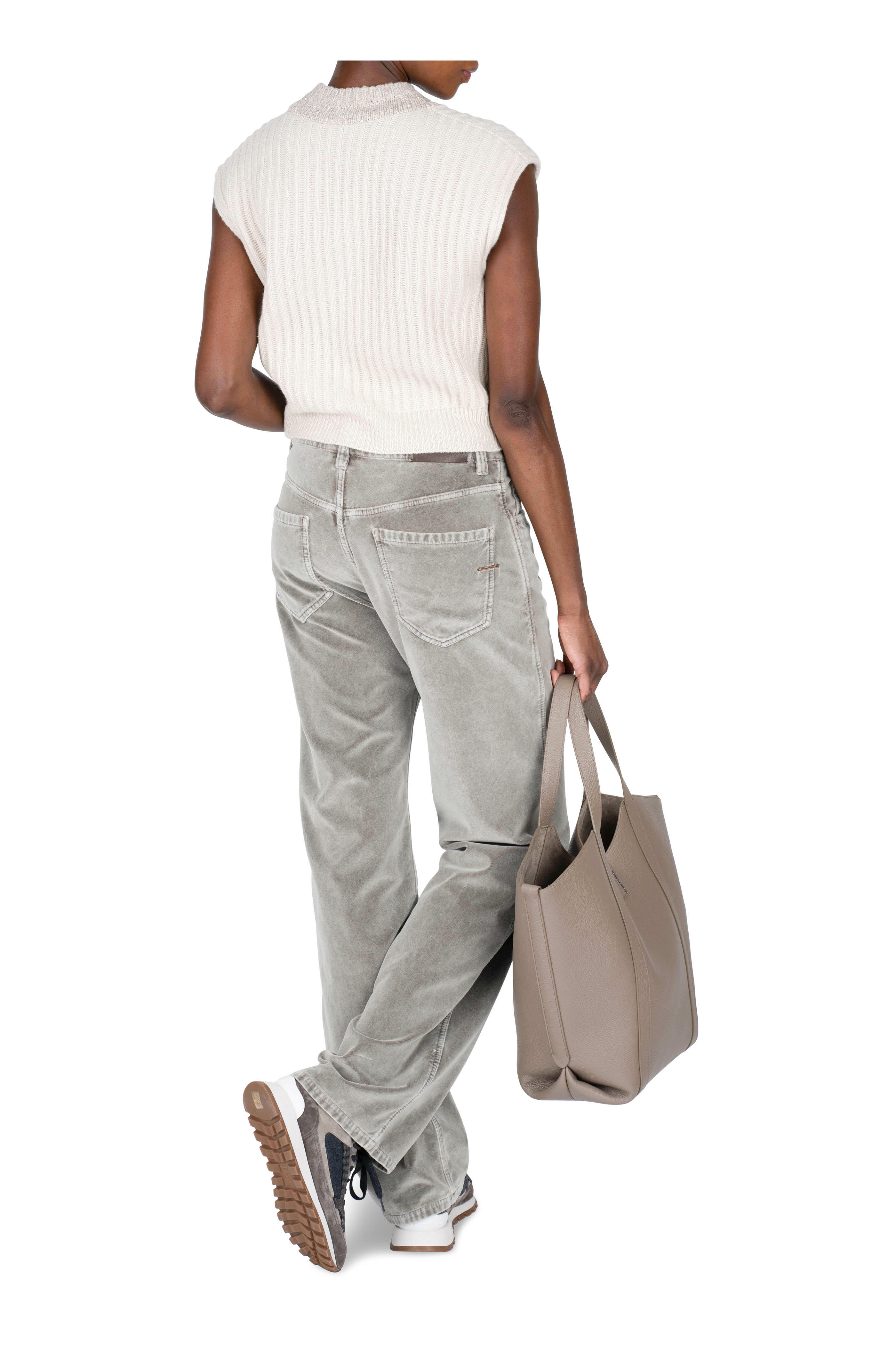 BRUNELLO CUCINELI パンツ Gabardine garment dyed trousers for Man in Khaki | Brunello