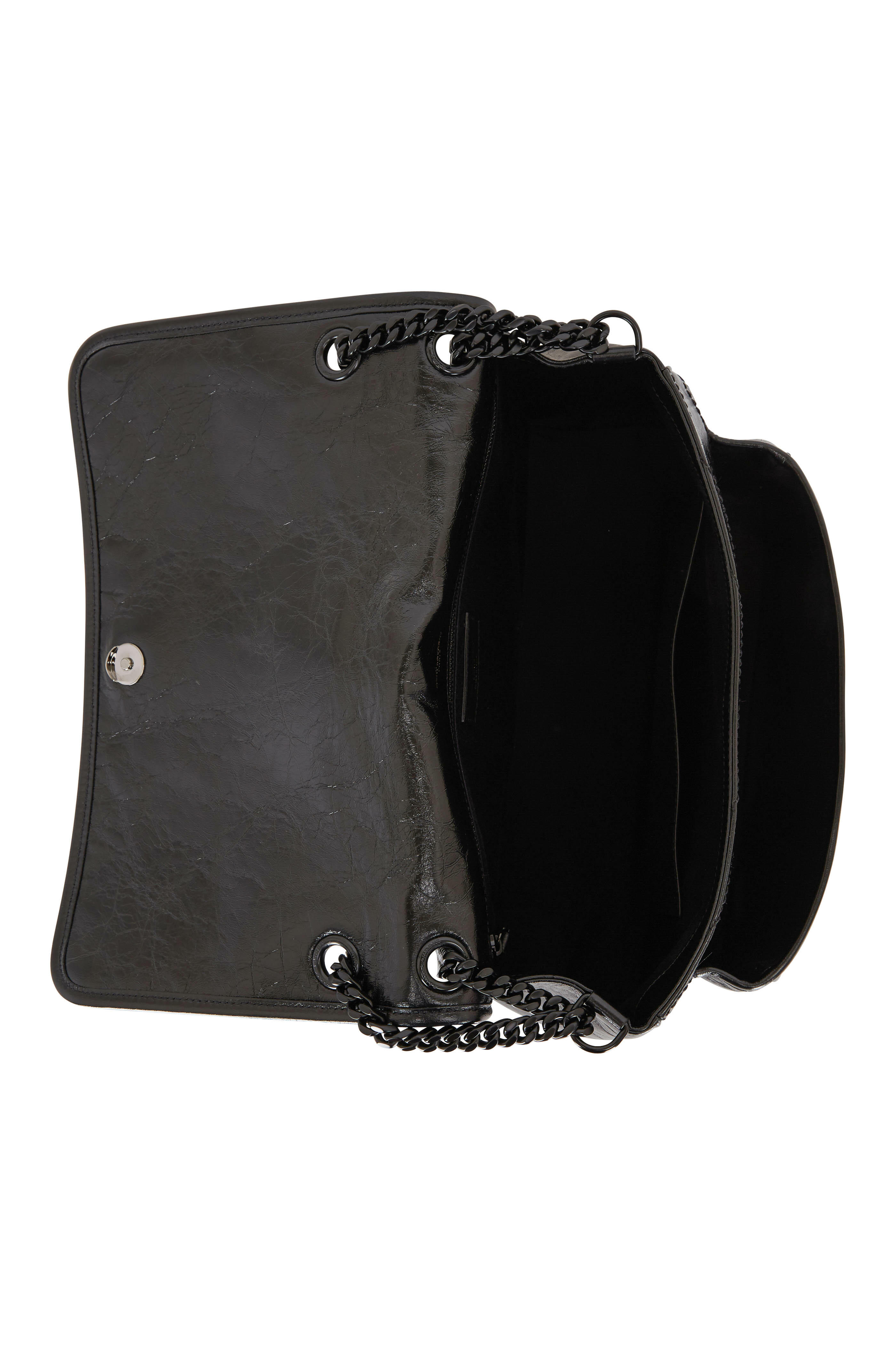 Saint Laurent - Niki Black Vintage Leather Large Shoulder Bag