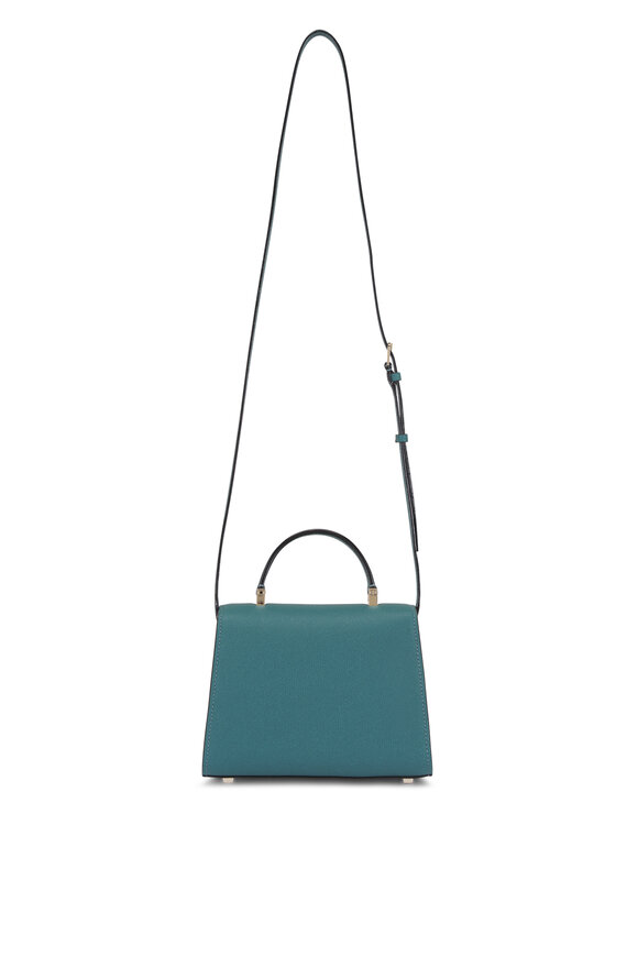 Valextra Micro Iside Bottle Green Leather Top Handle Bag - view 2