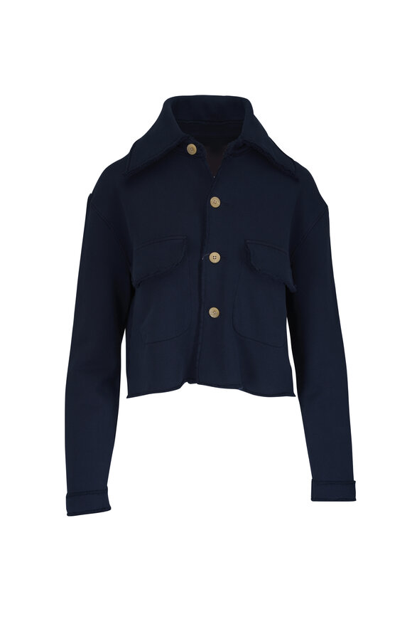 Frank & Eileen Rowan Navy Cotton Button Up Jacket - view 1