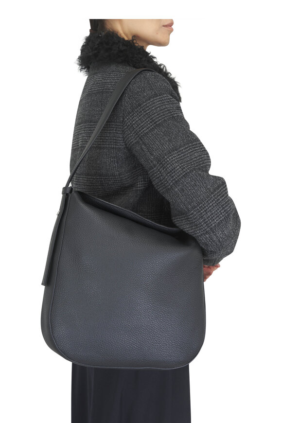 Akris Medium Anna Black Leather Hobo Bag - view 2