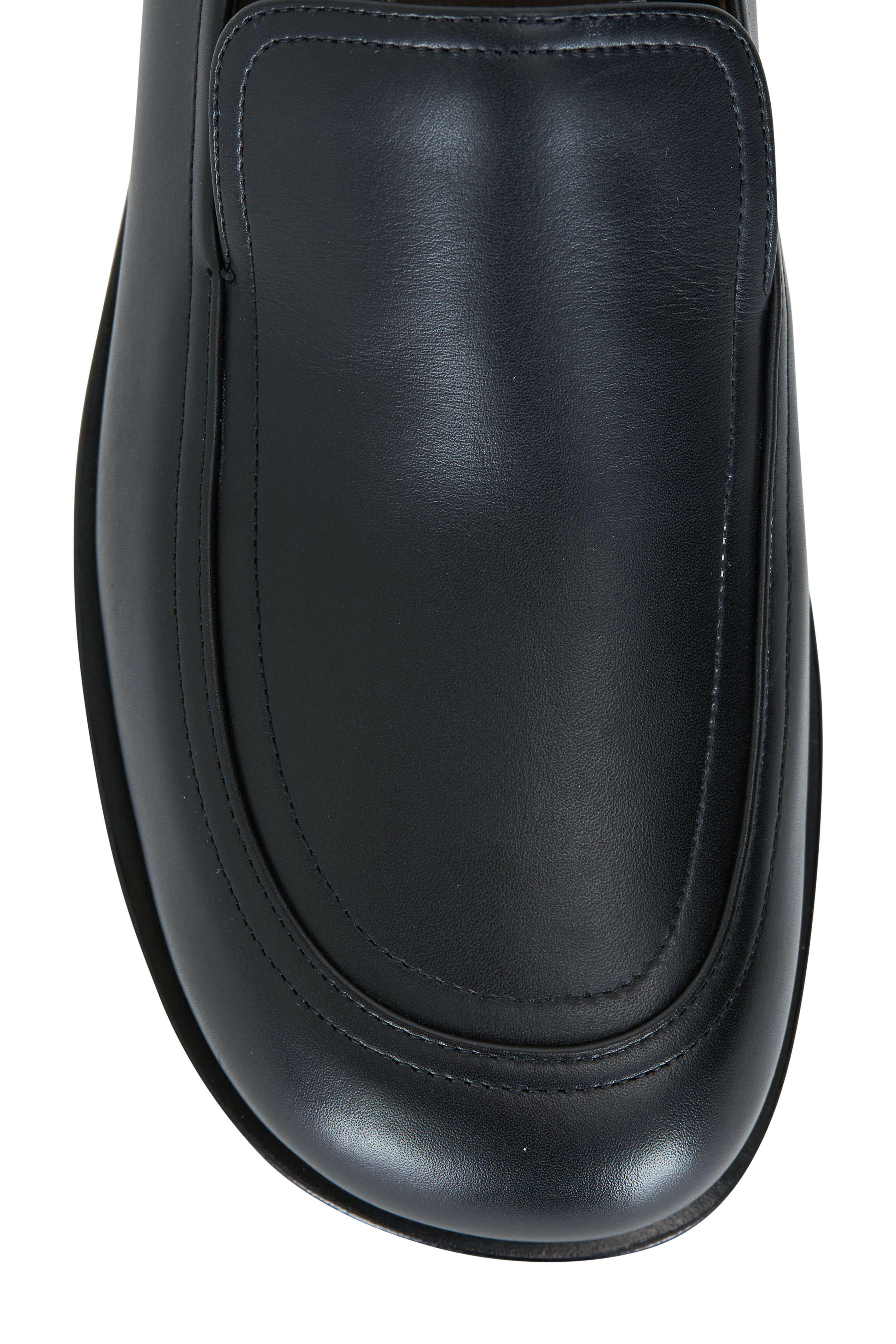The Row - Black Leather Penny Loafer | Mitchell Stores