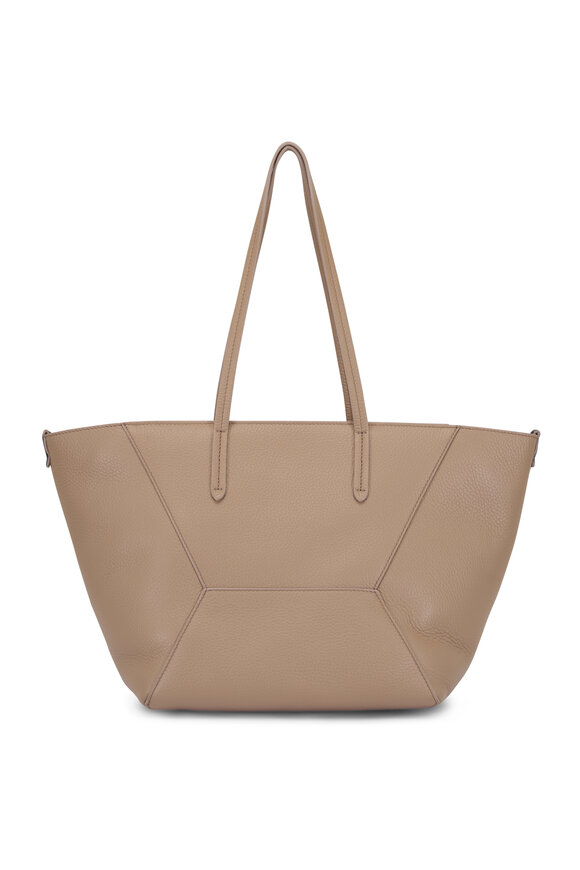 Brunello Cucinelli Small Duo Soft Leather Antelope Tan Tote Bag - view 3