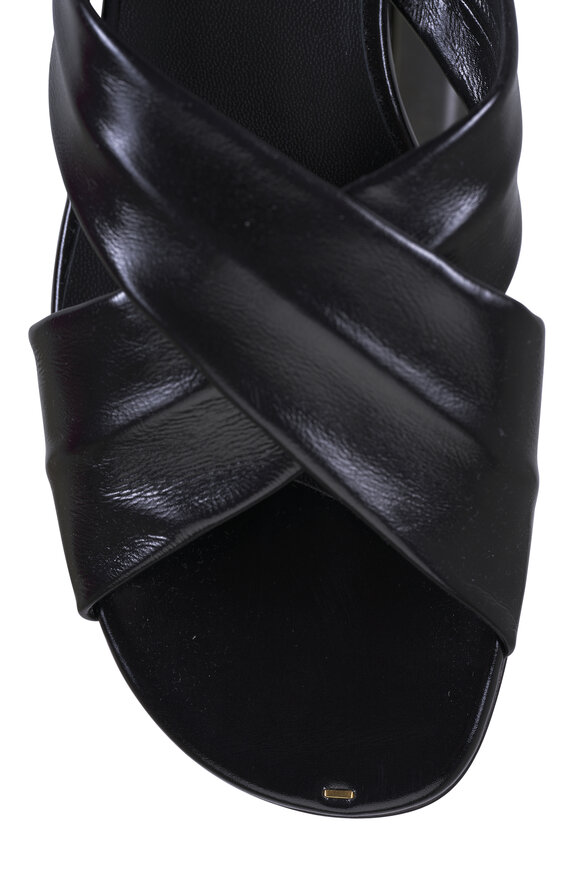 Khaite Liria Black Leather Flat Sandal - view 5