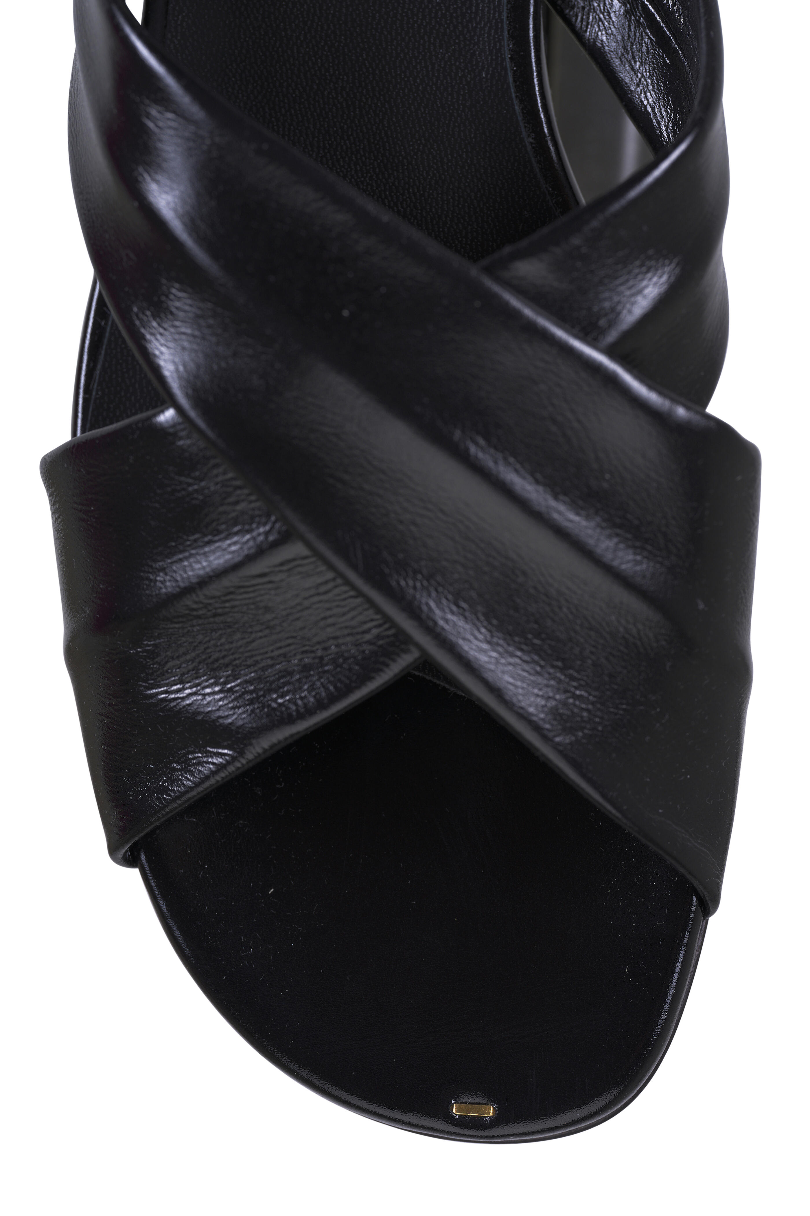 Khaite - Liria Black Leather Flat Sandal