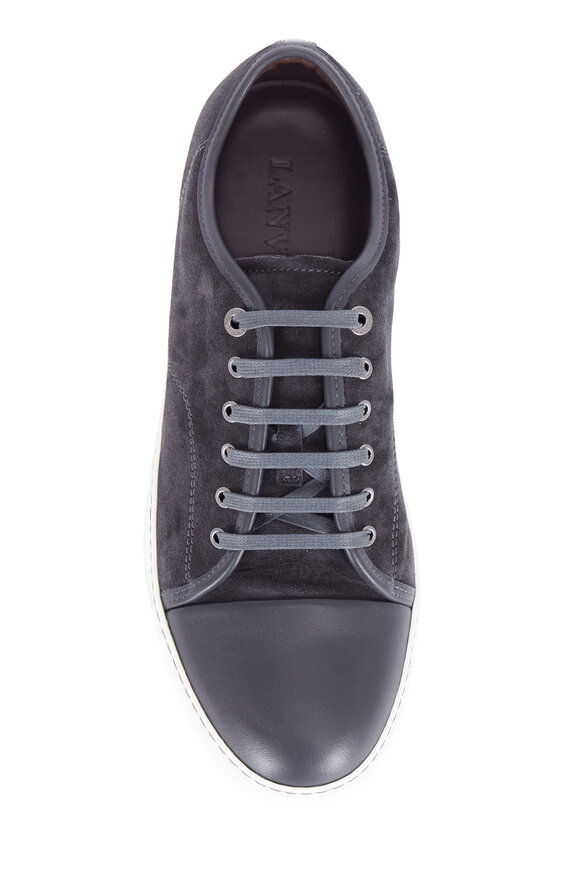 Lanvin - Asphalt Suede Cap-Toe Sneaker 