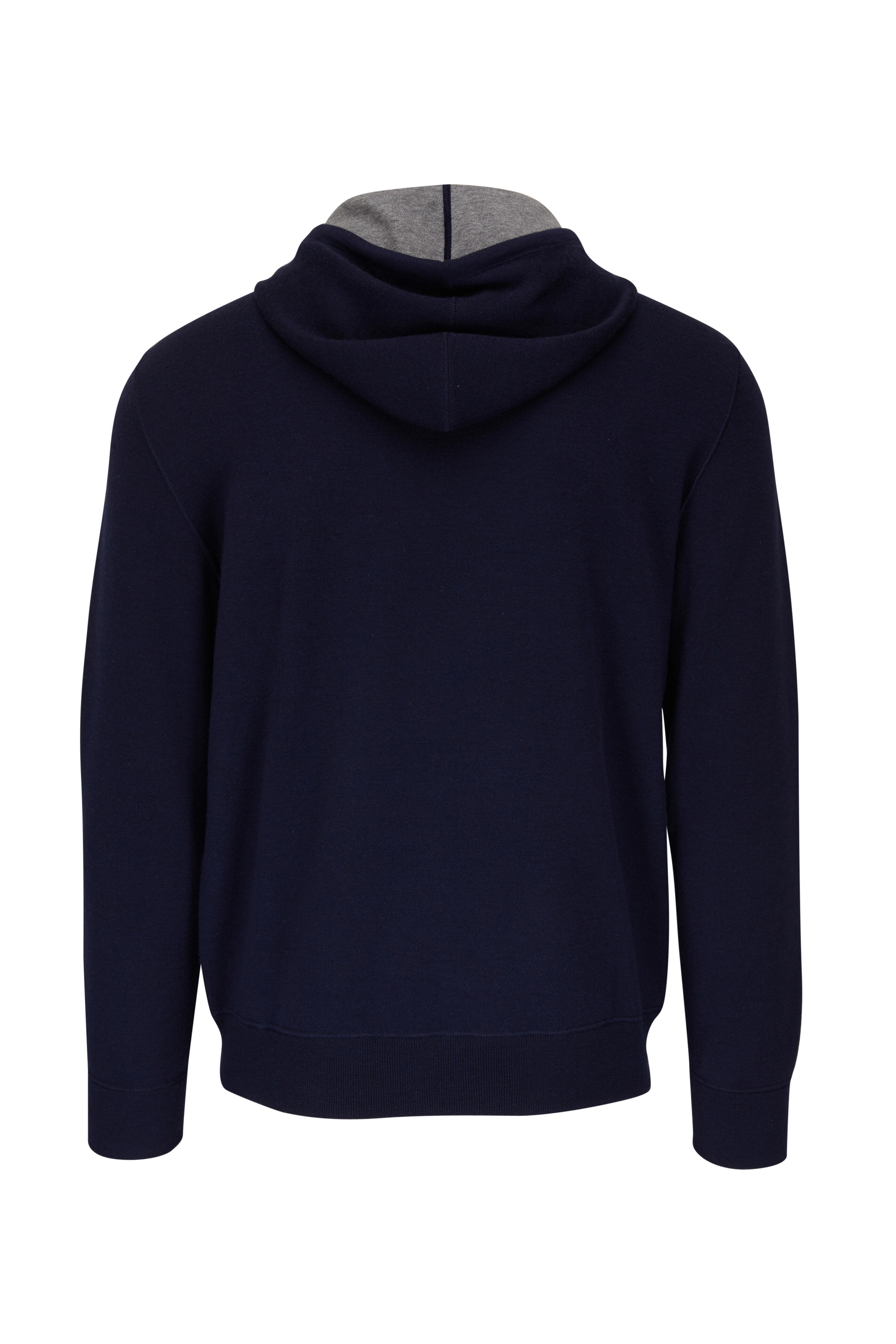 Brioni - Navy & Charcoal Reversible Zip Hoodie