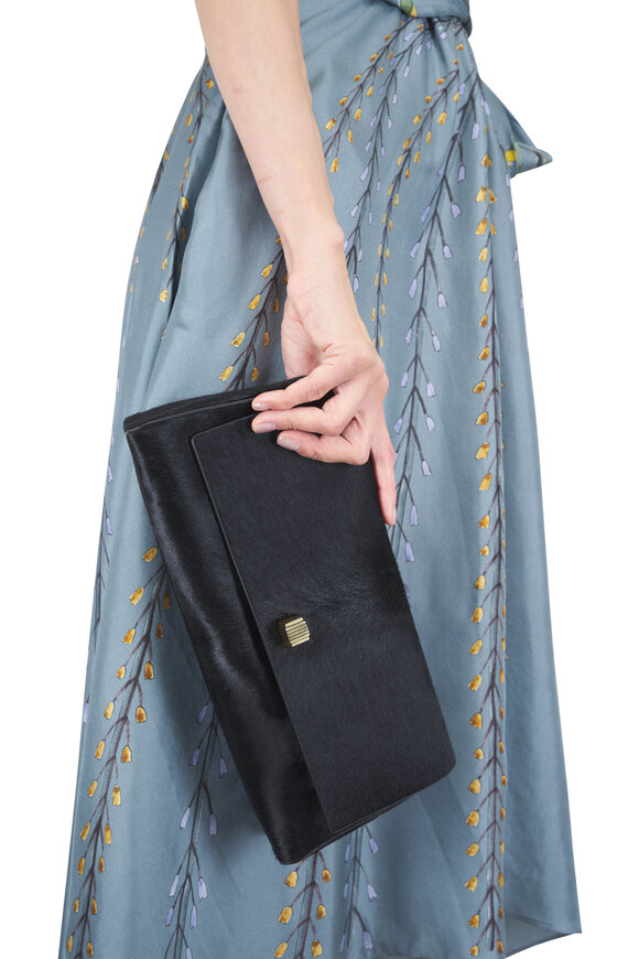 Khaite Audrey Black Ponyhair Clutch - view 4