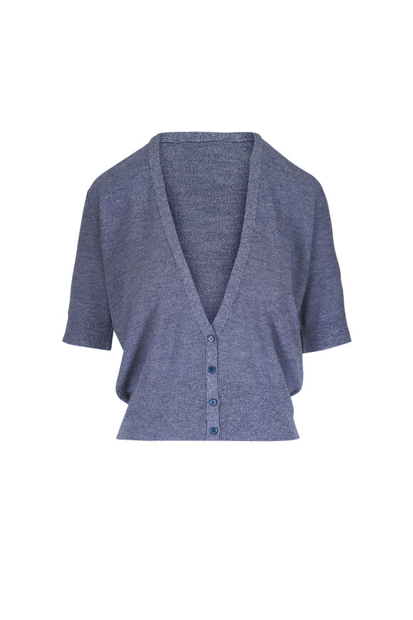 Loro Piana Tartana Bamboo Stalk Wool Cardigan
