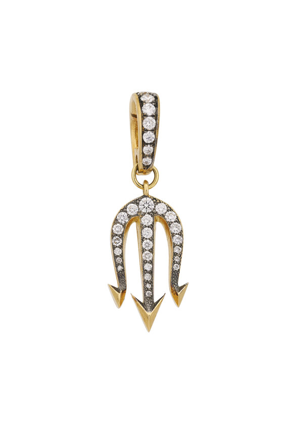 Mariani 18k Yellow Gold Diamond Tridente Pendant