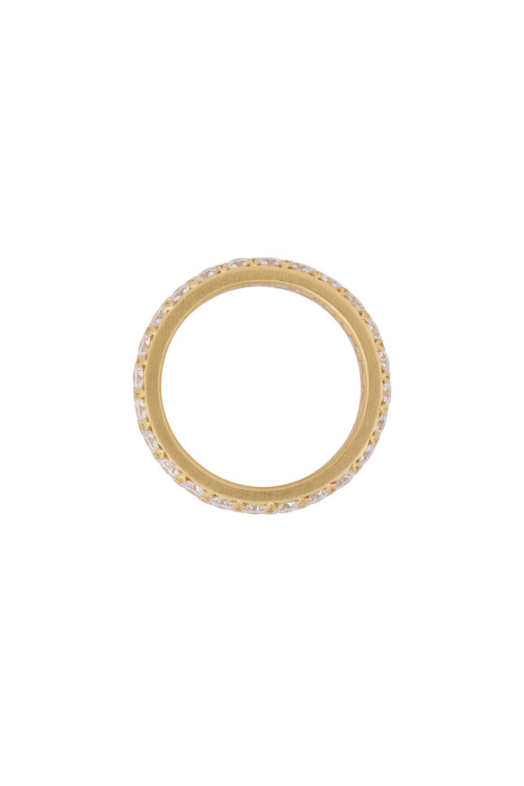 Caroline Ellen 20k Yellow Gold Double Row Pave Diamond Ring - view 2