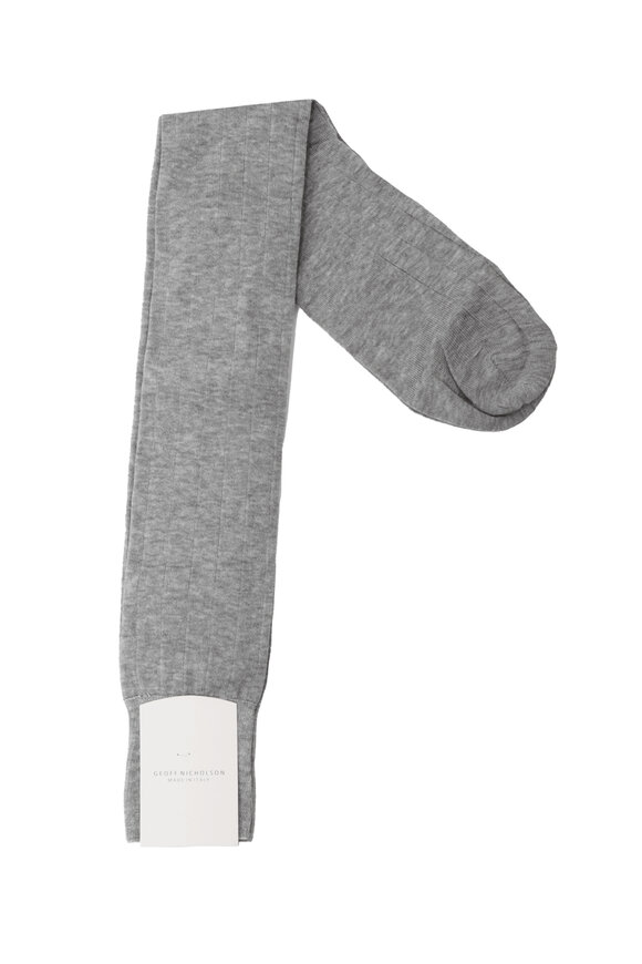 Geoff Nicholson Silver Mercerized Over The Calf Socks