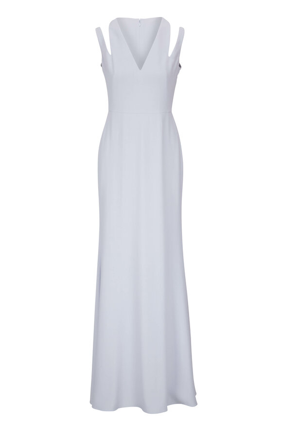 Alexander McQueen Light Blue Cut Out Evening Dress