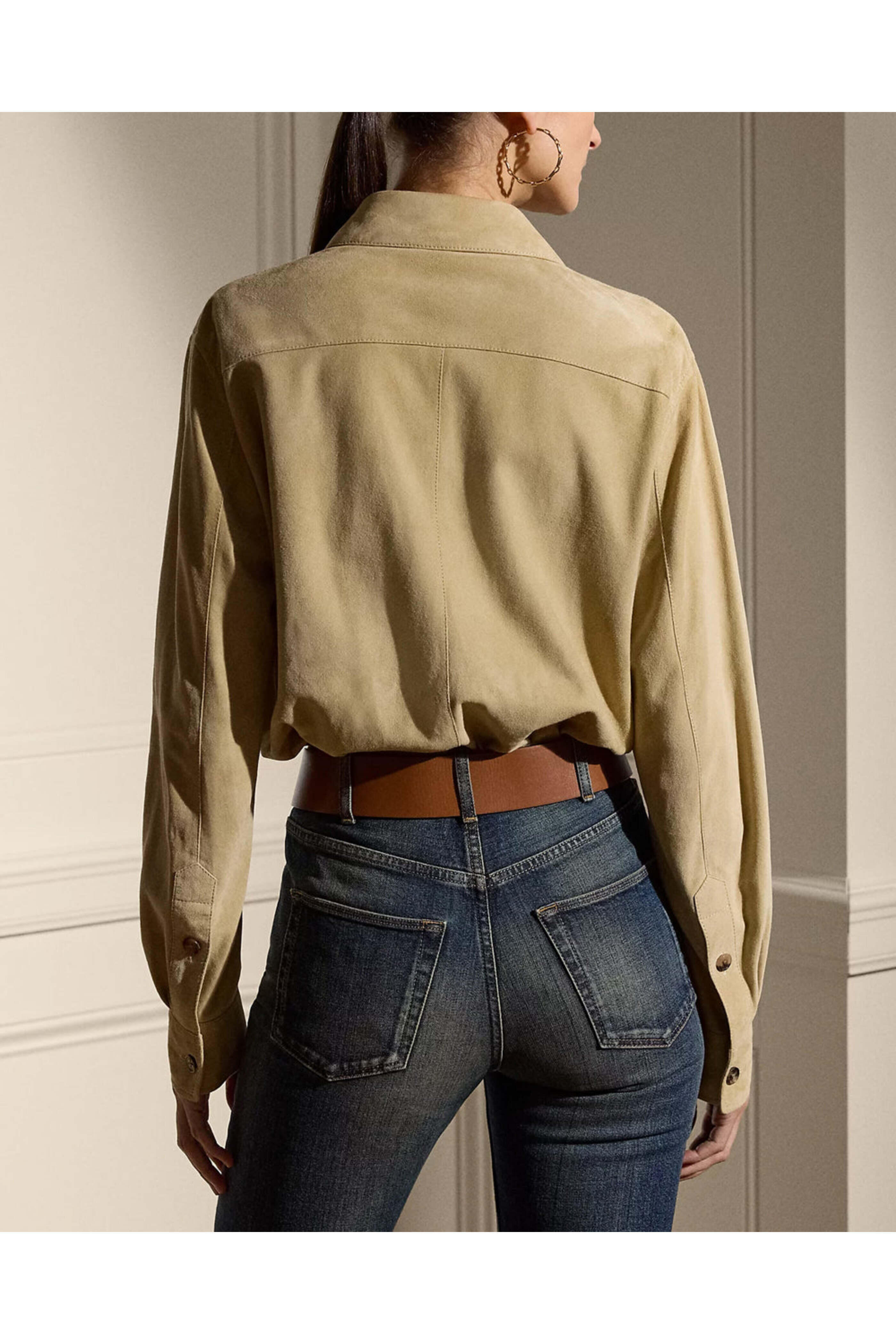 Ralph Lauren - Icon Tan Suede Landry Button Up Shirt