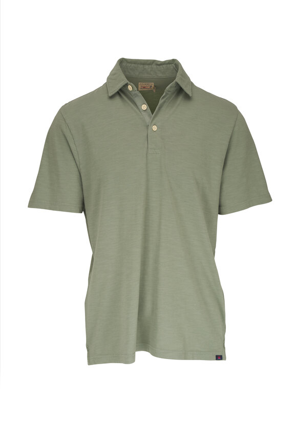 Faherty Brand Sunwashed Faded Sage Polo