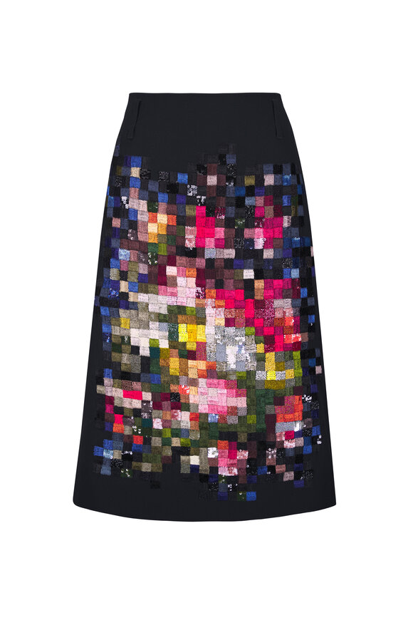 Dries Van Noten Jacquard Embroidered Low Waist Skirt - view 1