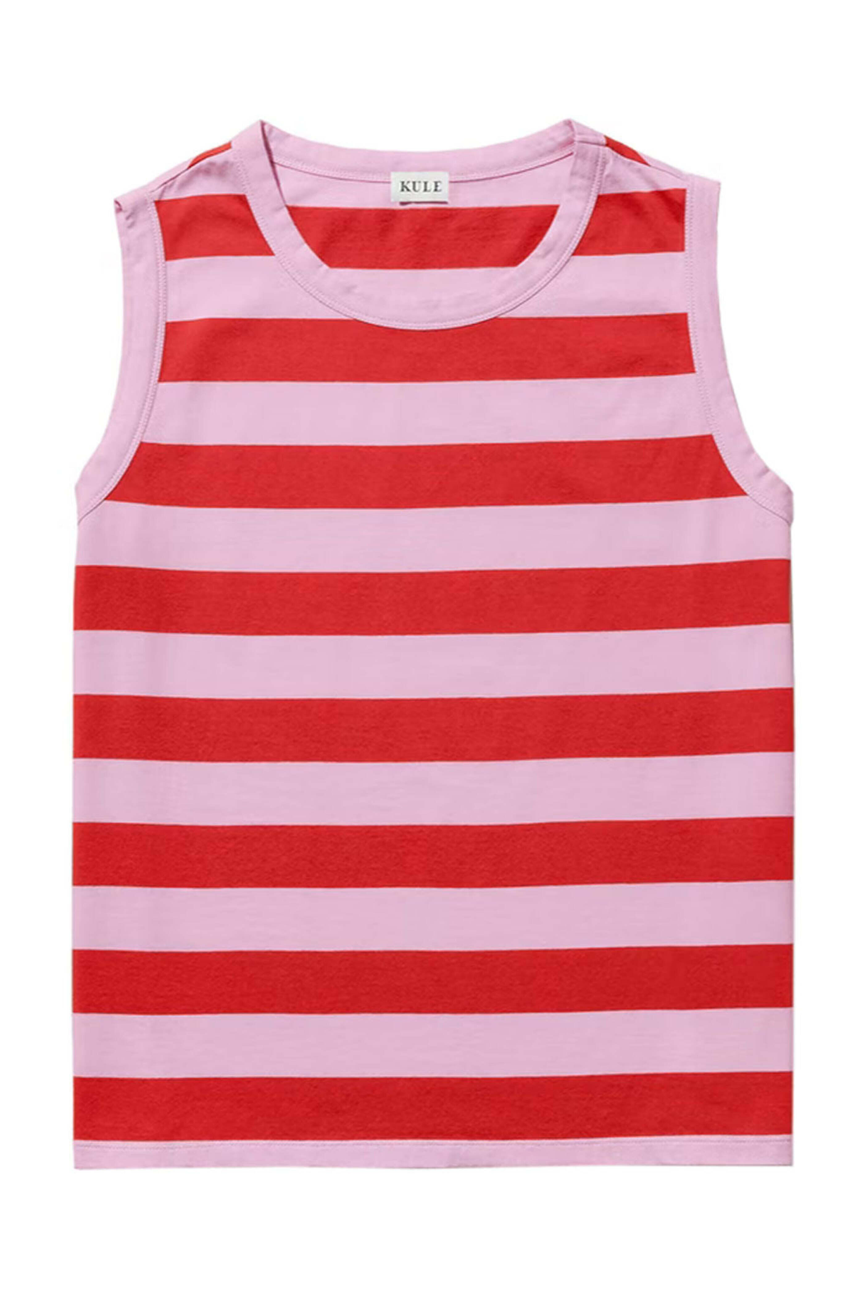 Kule - The Tank in Wide Poppy and Pink Stripe