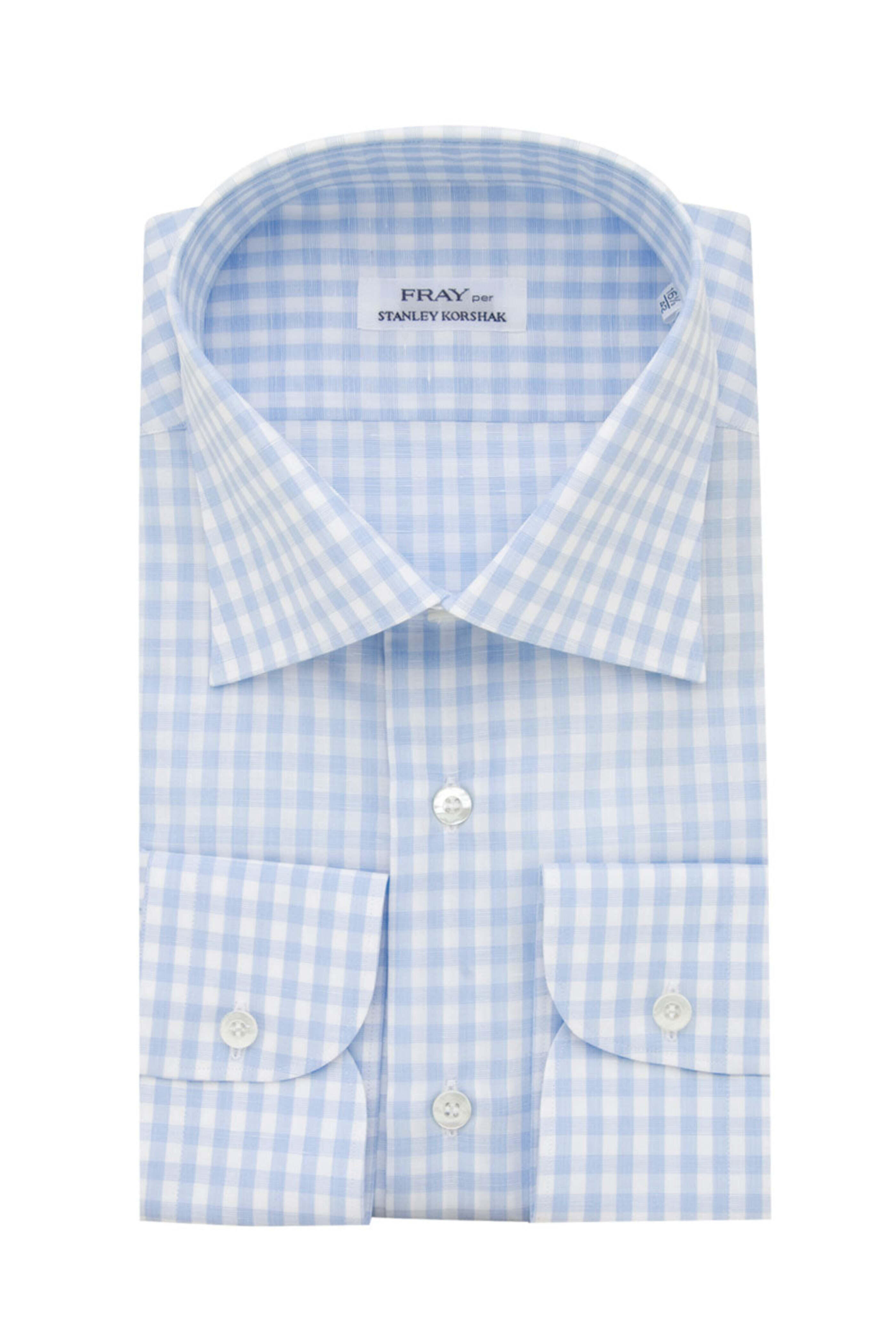 Fray - Light Blue and White Gingham Sport Shirt