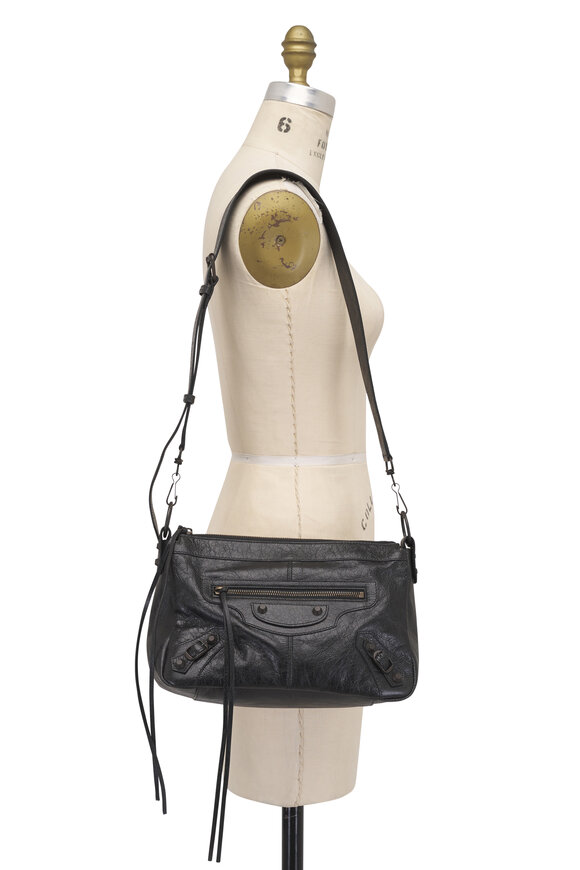 Balenciaga Small Le City Moto Black Leather Shoulder Bag - view 8