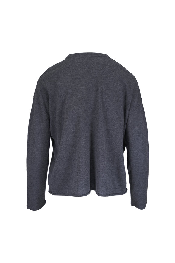 Majestic Anthracite Extrafine Cashmere Crewneck Shirt - view 3