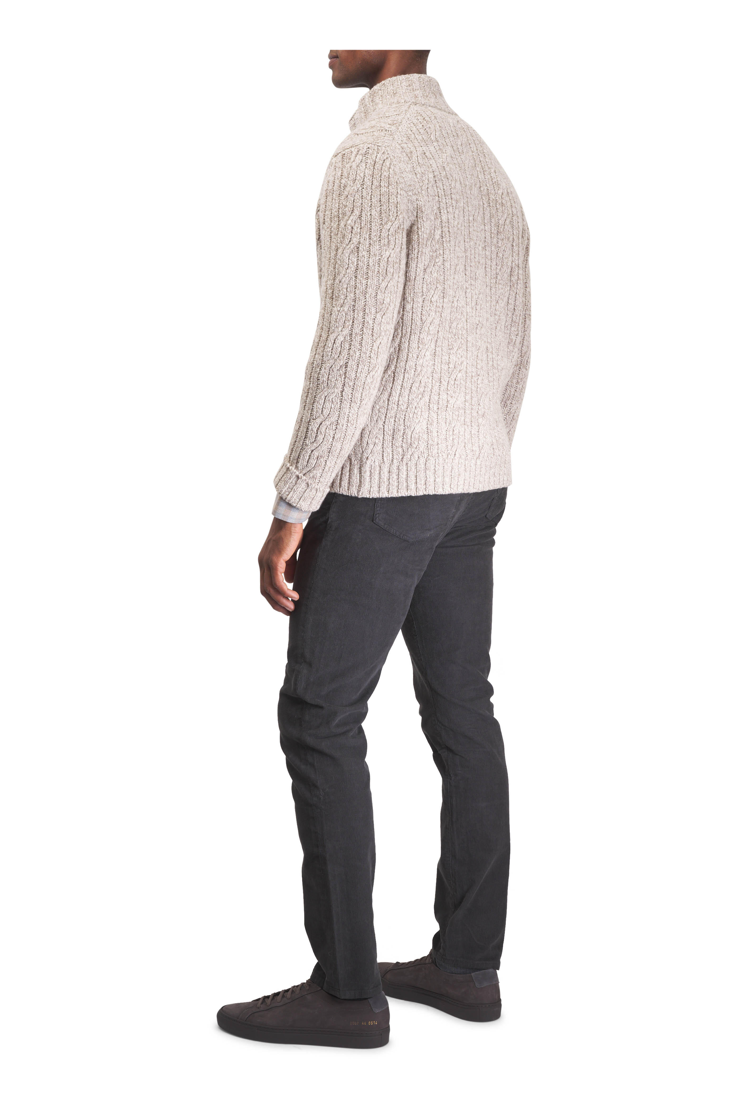 Fedeli - Cream Chunky Cable Knit Cashmere Sweater