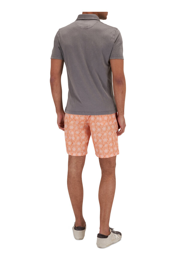 Fedeli - Orange Floral Print Swim Trunks