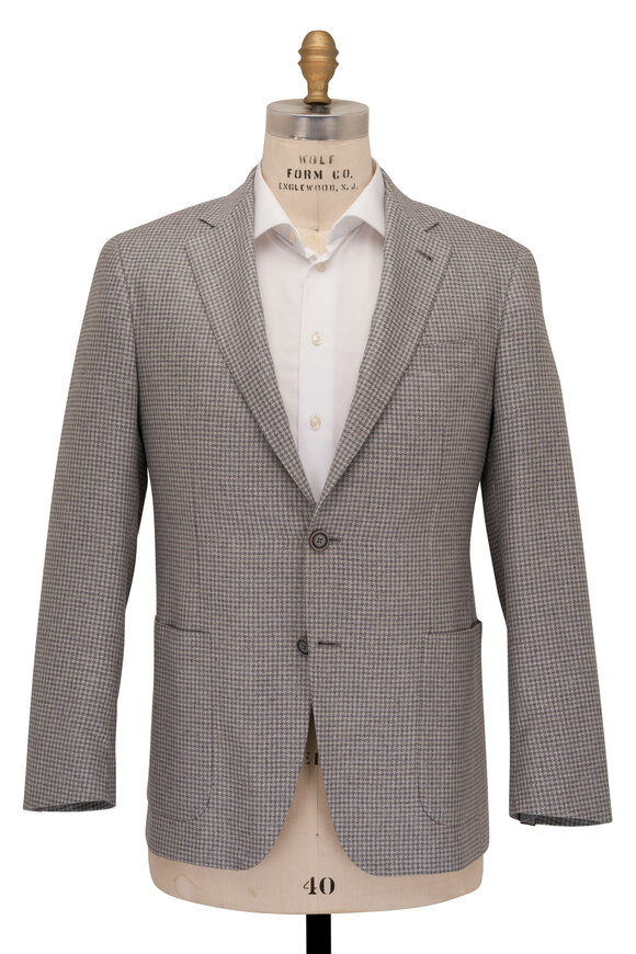 Canali - Kei Silver Houndstooth Silk Sportcoat 