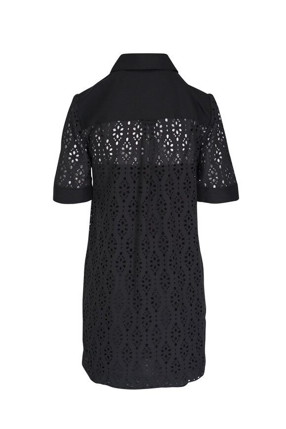 Veronica Beard - Rafeala Black Cotton Eyelet Shirtdress 