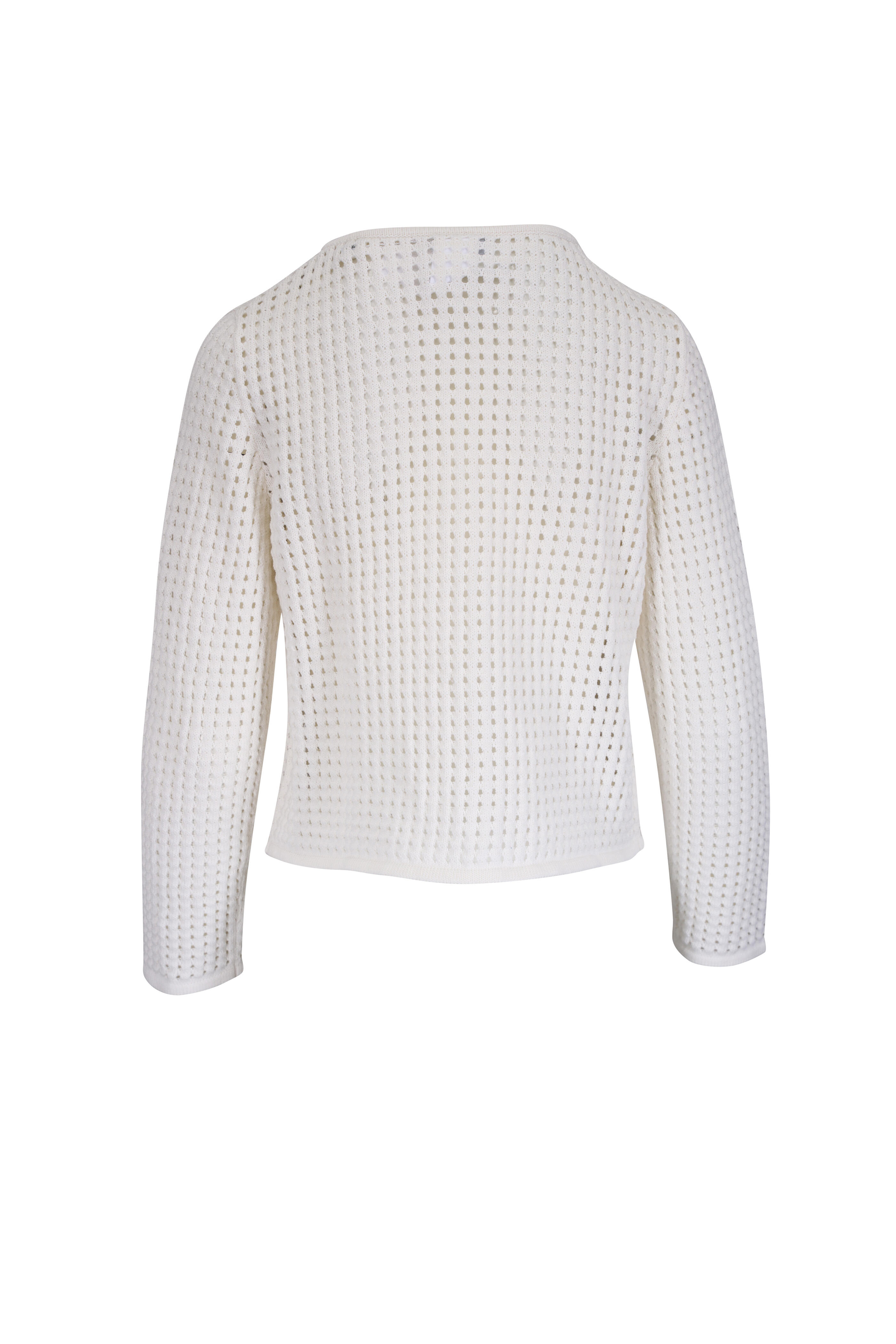 Akris Punto - Cream Boatneck Chunky Cotton Knit Sweater