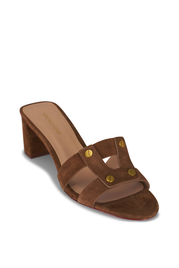 Veronica Beard Via Chestnut Suede Sandal, 55mm