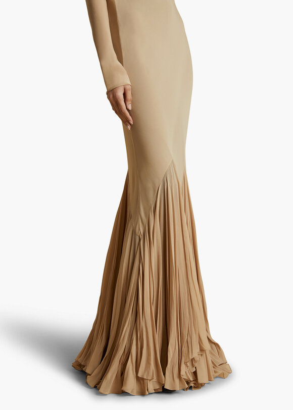 Khaite - Metin Beige Silk Georgette Dress