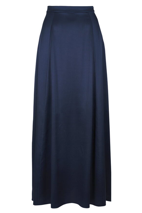 TWP Blueberry Flowy Silk Maxi Skirt - view 1