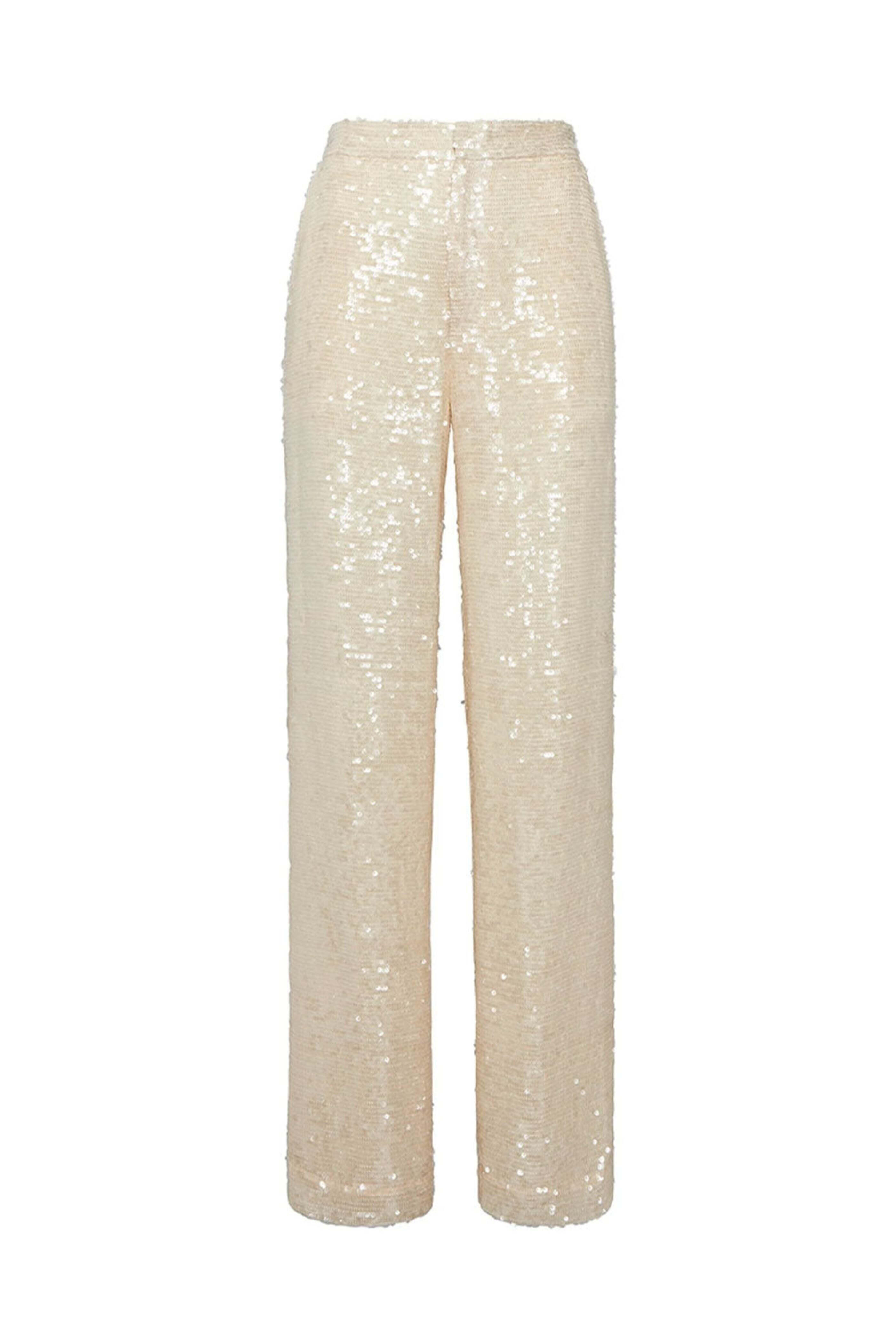 LaPointe - Cream Sequin High Waisted Trouser