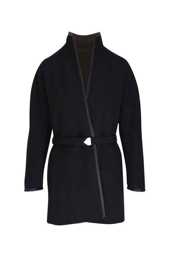 Agnona - Black Cashmere Belted Long Coat