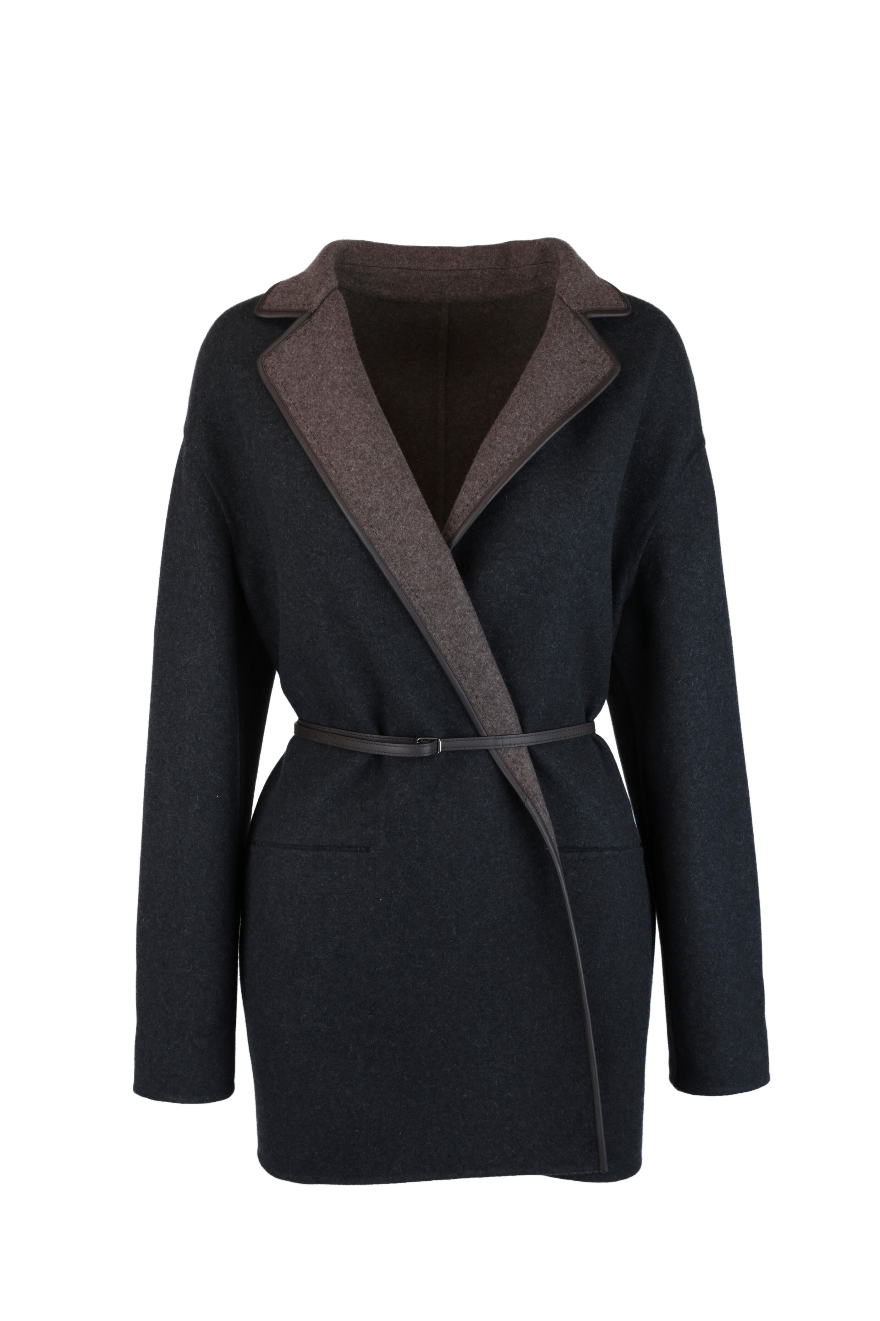 Loro Piana - Brown & Gray Cashmere Reversible Coat