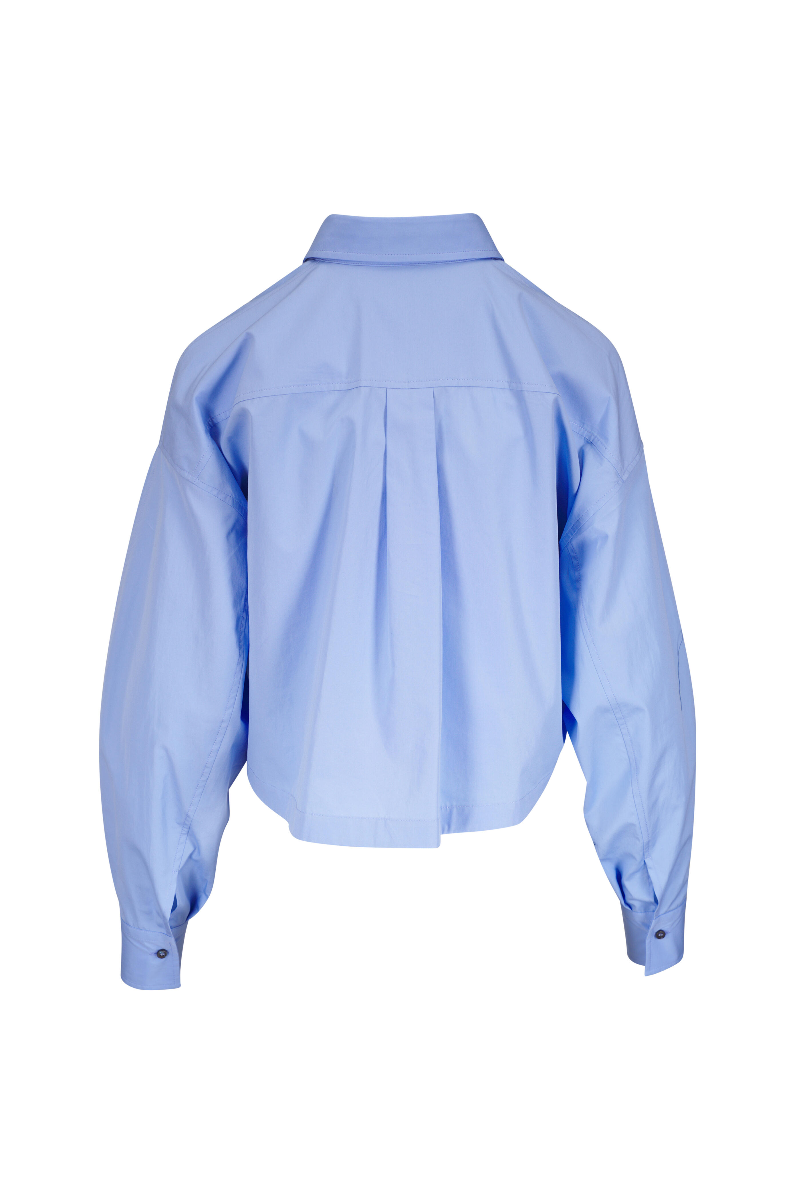 Brunello Cucinelli - Sky Cotton Poplin Cinched Waist Top