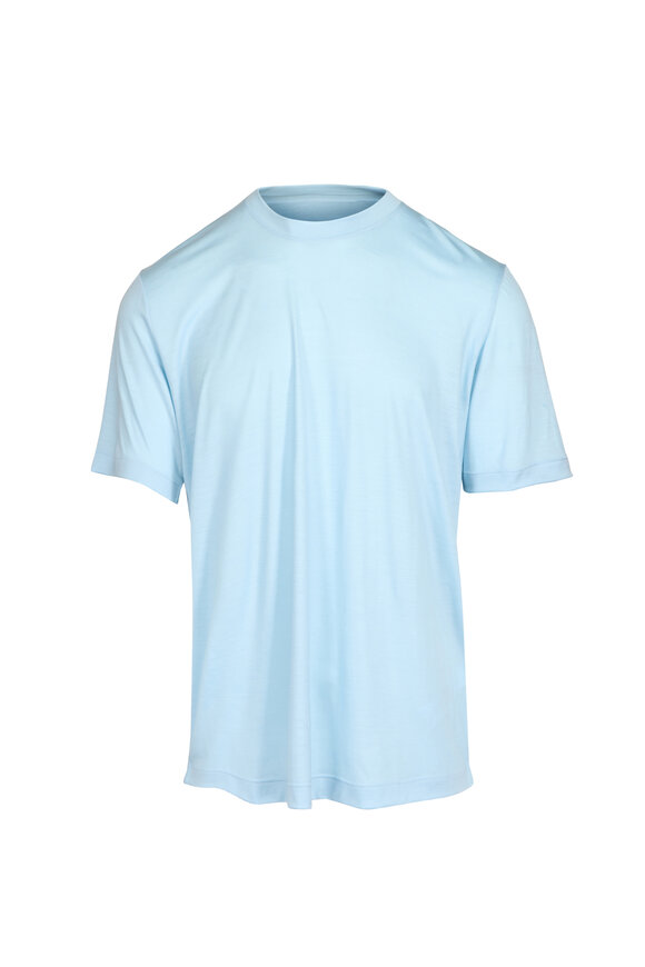Marco Pescarolo Sky Blue Wool Jersey T-Shirt