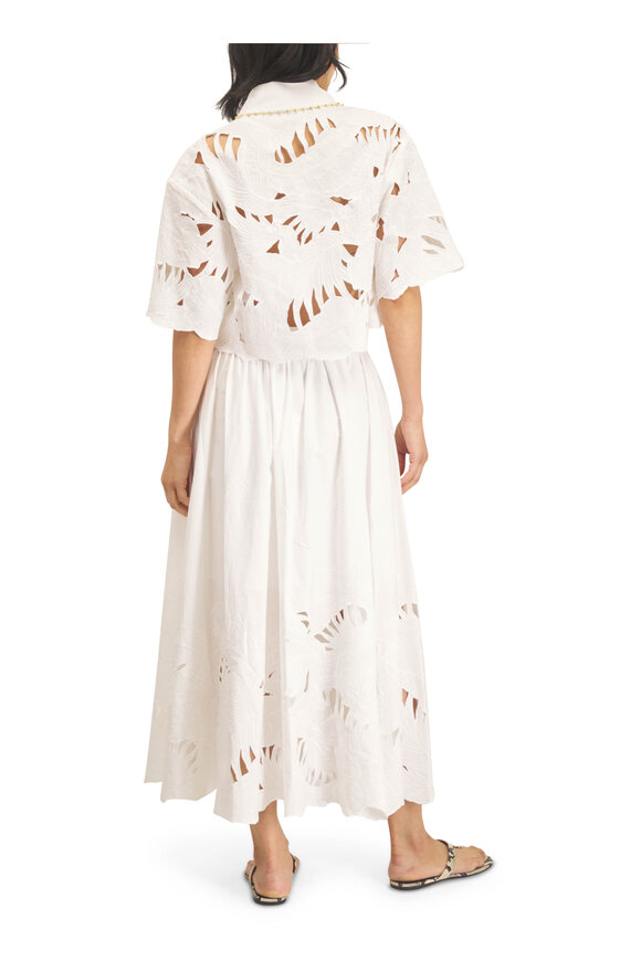 Zimmermann Mahon Ivory Embroidered Crop Shirt - view 4