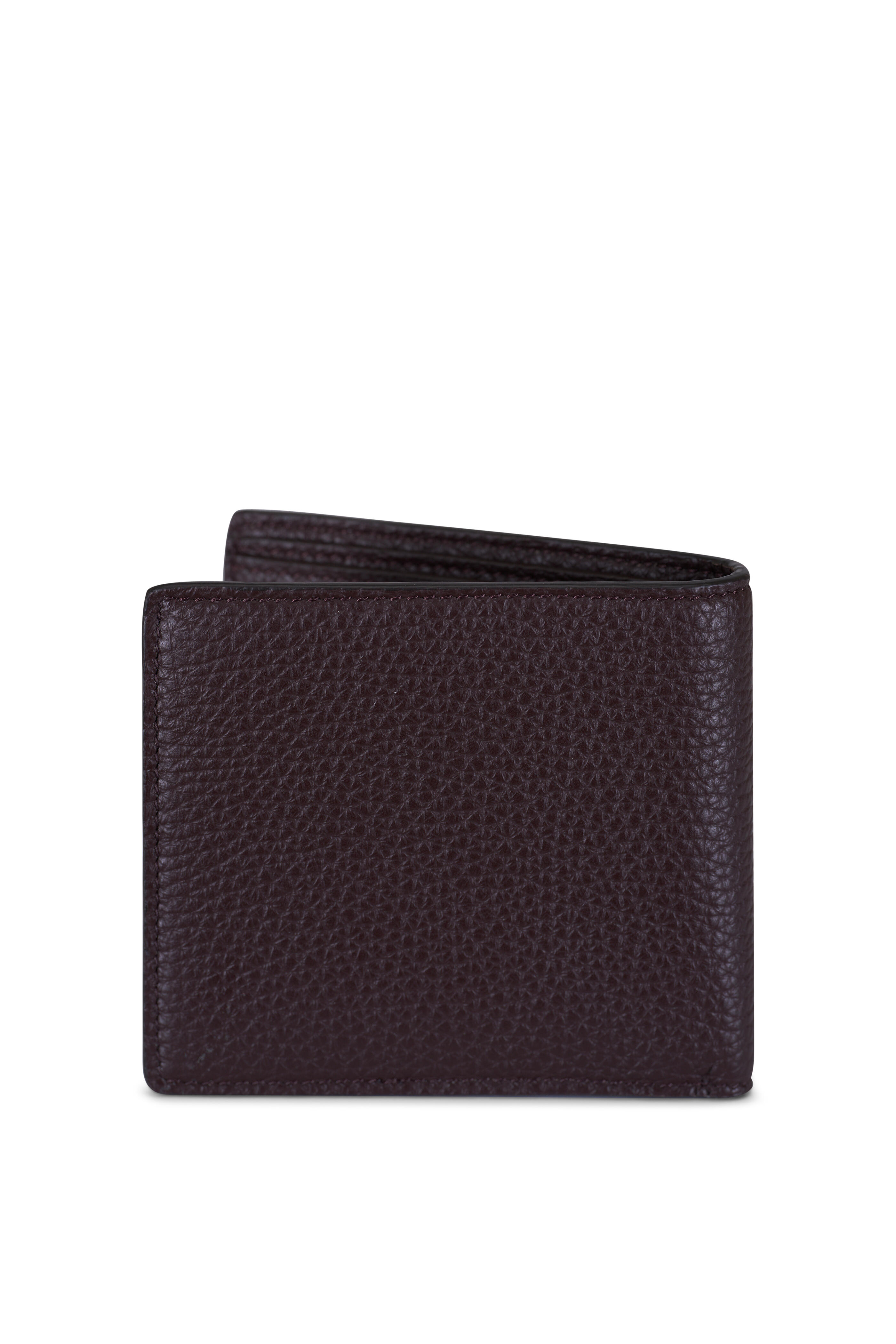 Kiton - Brown Grained Leather Bi-Fold Wallet