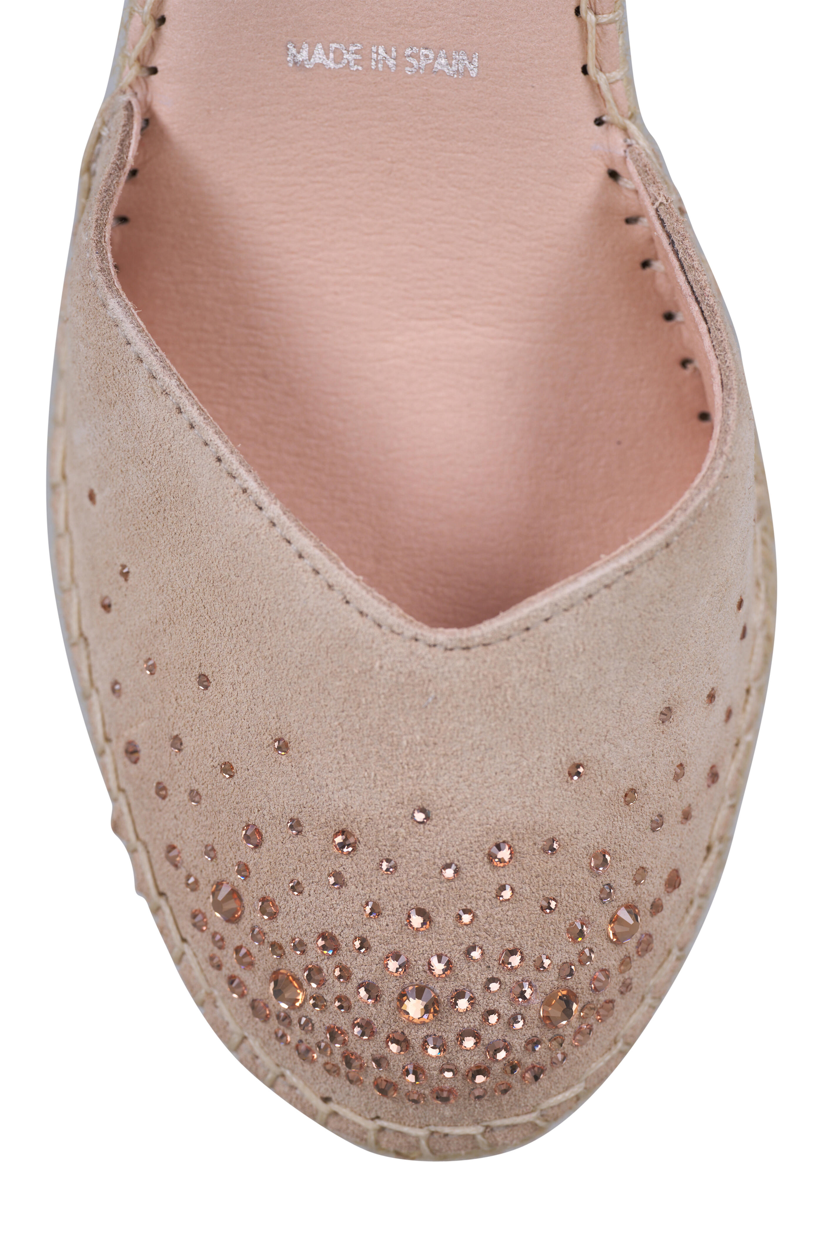 Ron White - Breeza Oyster Crystal Suede Wedge, 80mm