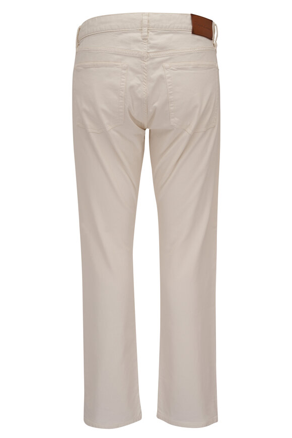 Ralph Lauren Purple Label - Cream Cotton Five Pocket Slim Pant