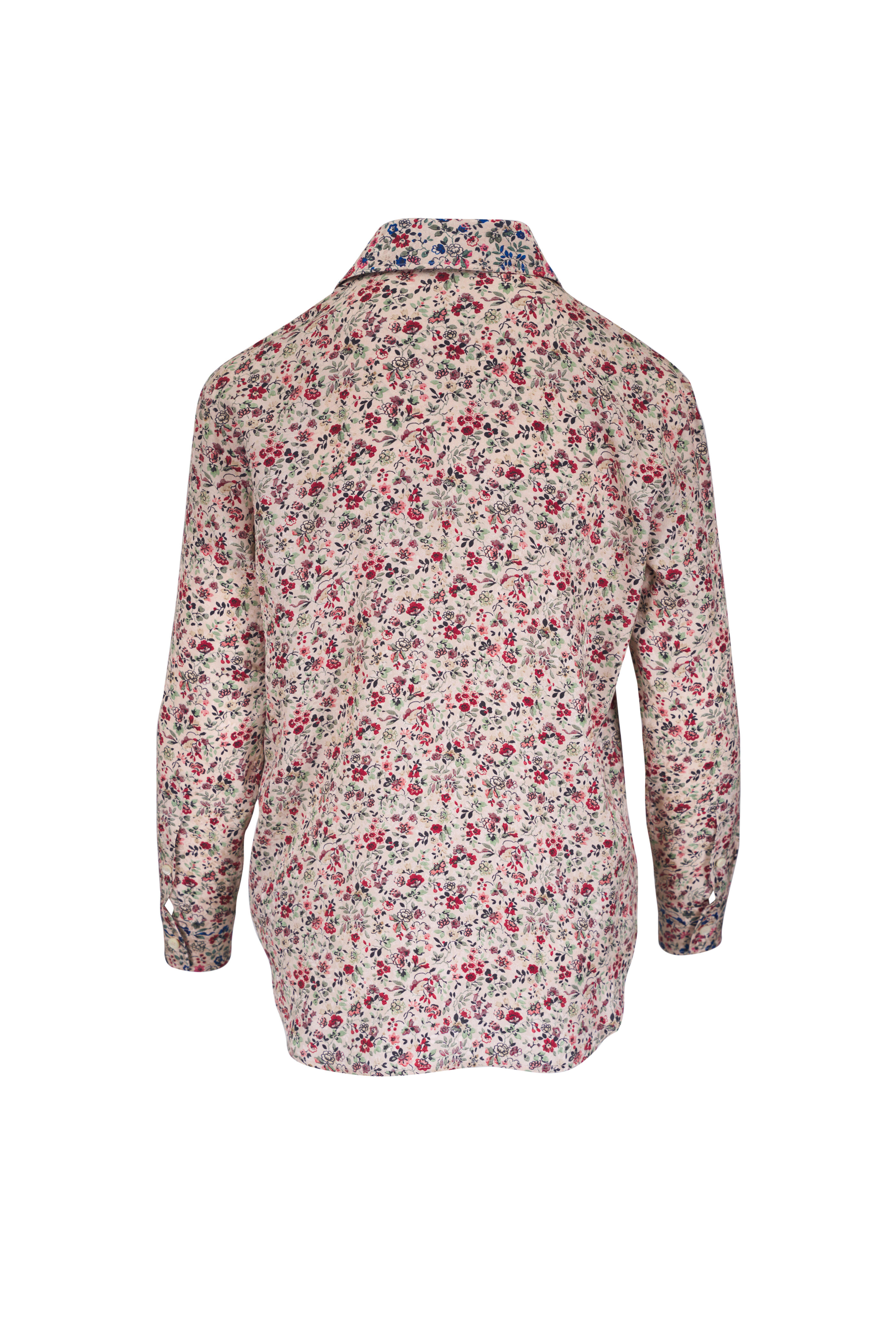 Loro Piana - Thea Multicolor Floral Print Silk Blouse