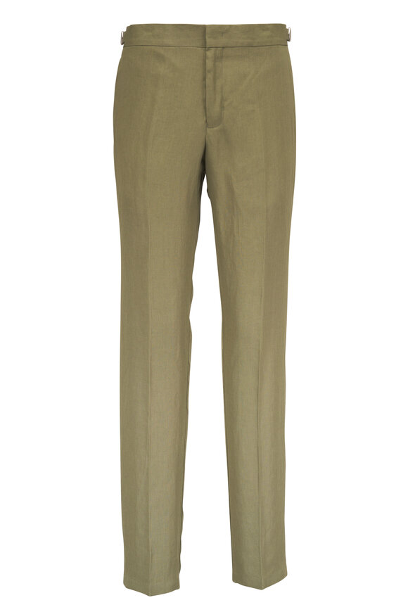 Orlebar Brown Griffon Herbal Green Linen Pant - view 1