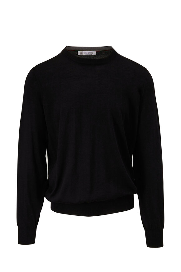 Washable Cashmere Wesley Pullover in Black – Subtle Luxury
